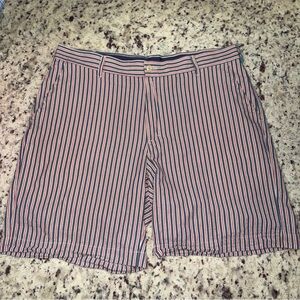 Vintage Bill Blass Seersucker Shorts Size 38 Made In USA Red White Blue Cotton